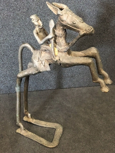 cavalier_et_son_cheval,_bronze,_dogon_mali__h_24_cm_poids_668_grammes__afrique_patine_