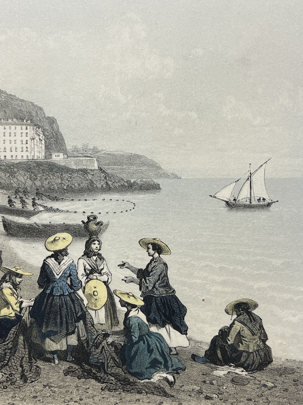 nice_savoie_femmes_et_pecheurs_plage_des_ponchettes_lithographie_1864