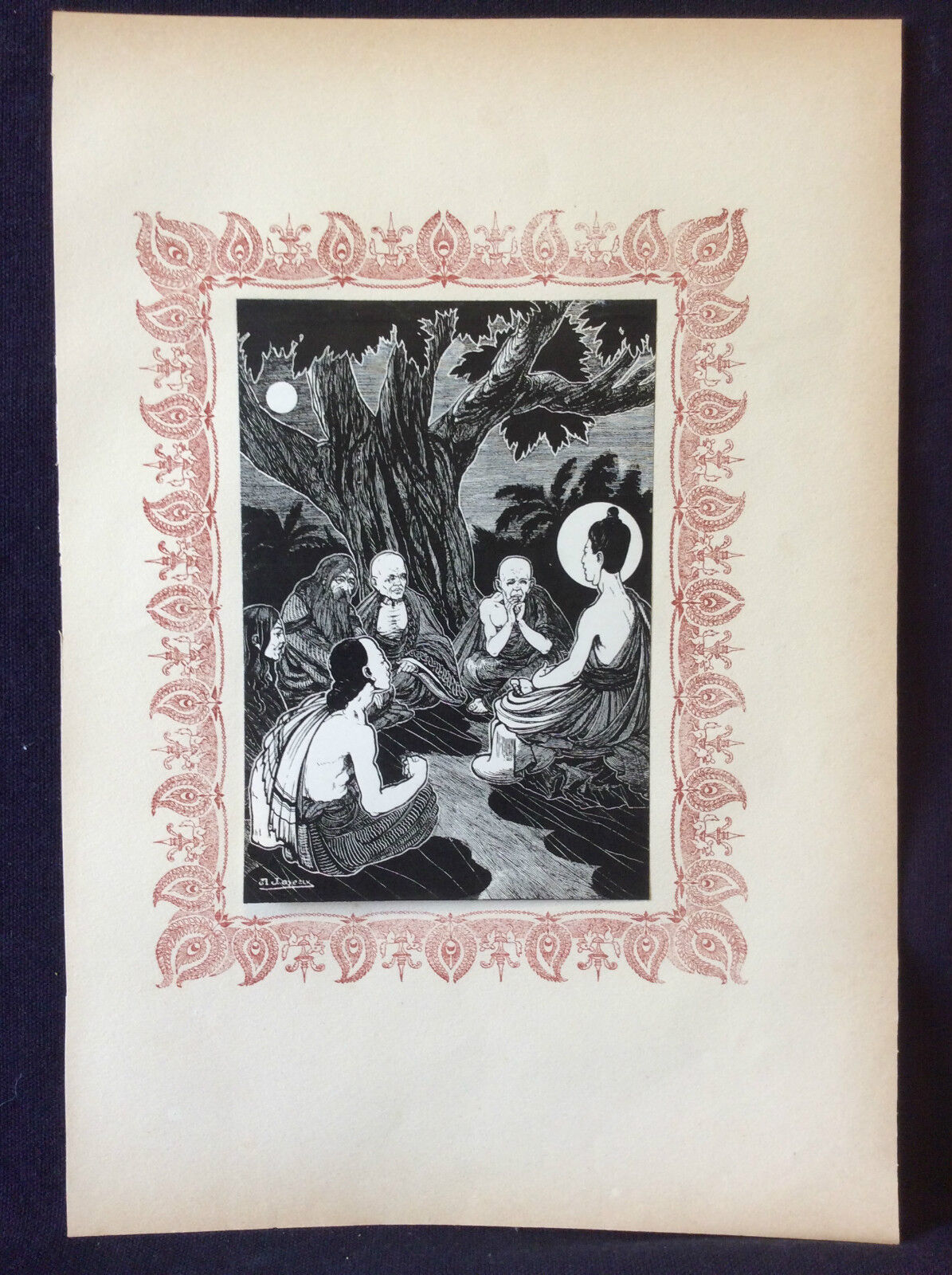 bouddhisme__bouddha_gaudama,_paroles_merveilleuses__gravure_sur_zinc_joyeux_1922_