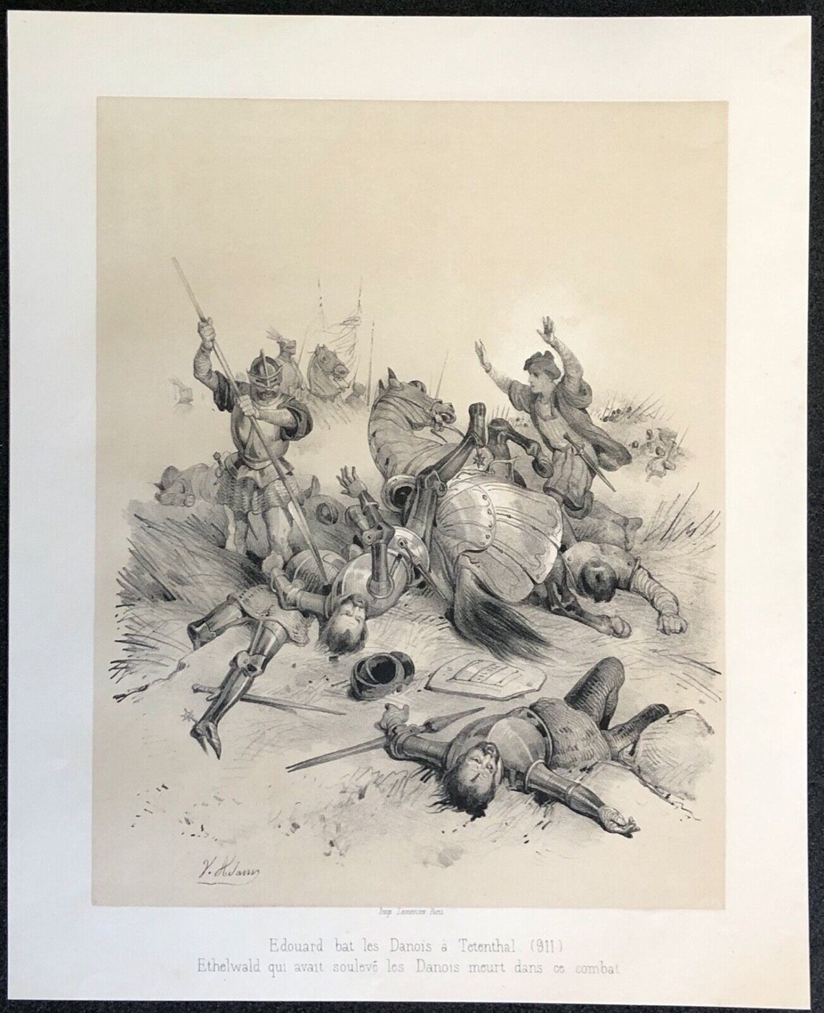 edouard_bat_les_danois_a_tetenthal_en_911_ethelwand_danemark_estampe_de_1840