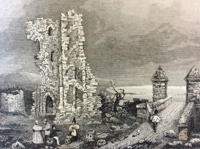 chateau_de_regneville-sur-mer__manche_gravure_sur_acier_xixe