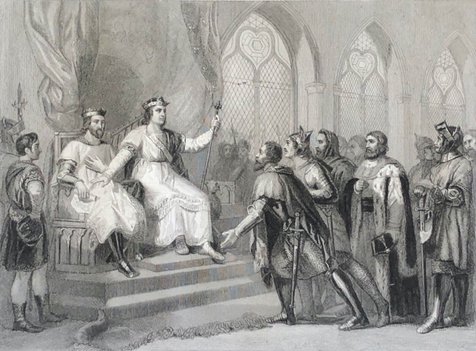saint_louis_mediateur_1264_le_roi_d???angleterre_et_ses_barons_gravure_vers_1840
