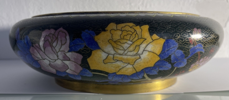 chine__superbe_vasque_en_bronze_cloisonne,_polychromie,_fleurs__china_zhongguo_