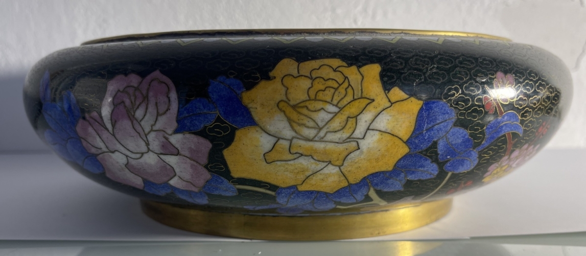 chine__superbe_vasque_en_bronze_cloisonne,_polychromie,_fleurs__china_zhongguo_
