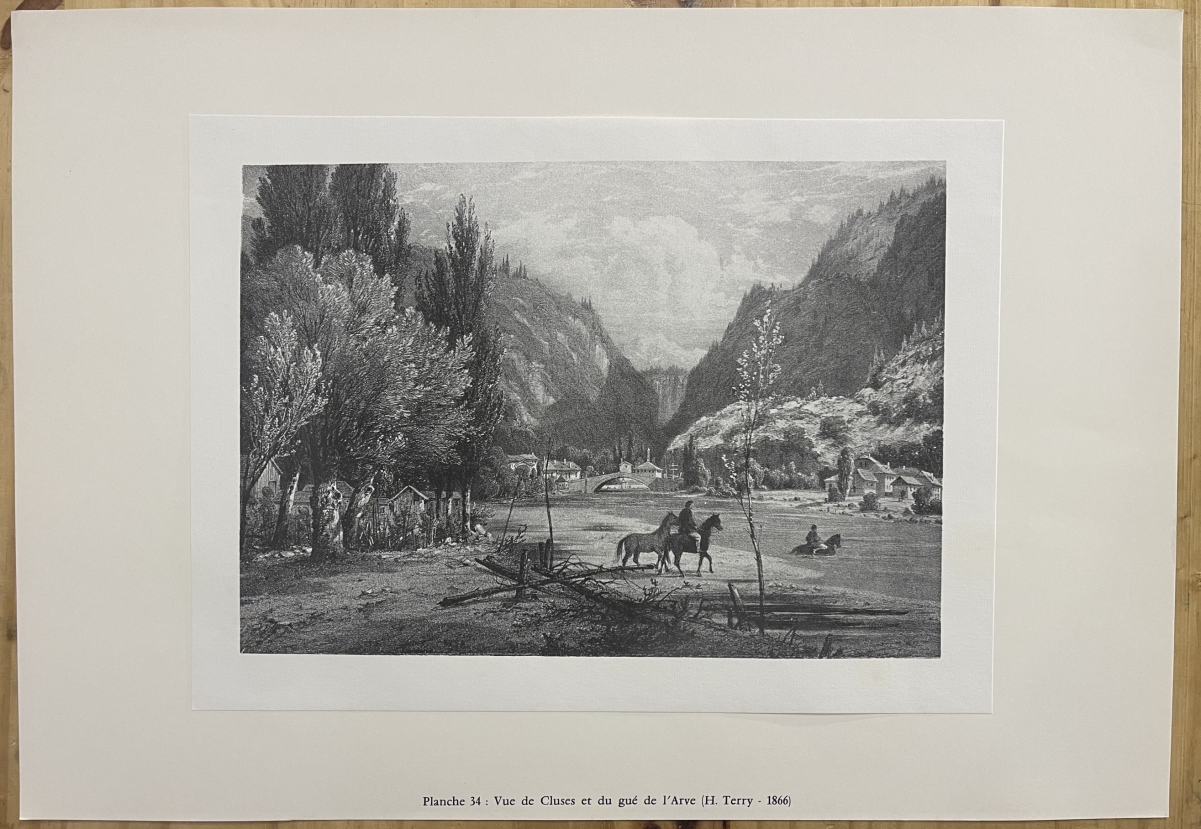 cluses_savoie_le_gue_de_l_arve_en_1866_tirage_c_1970