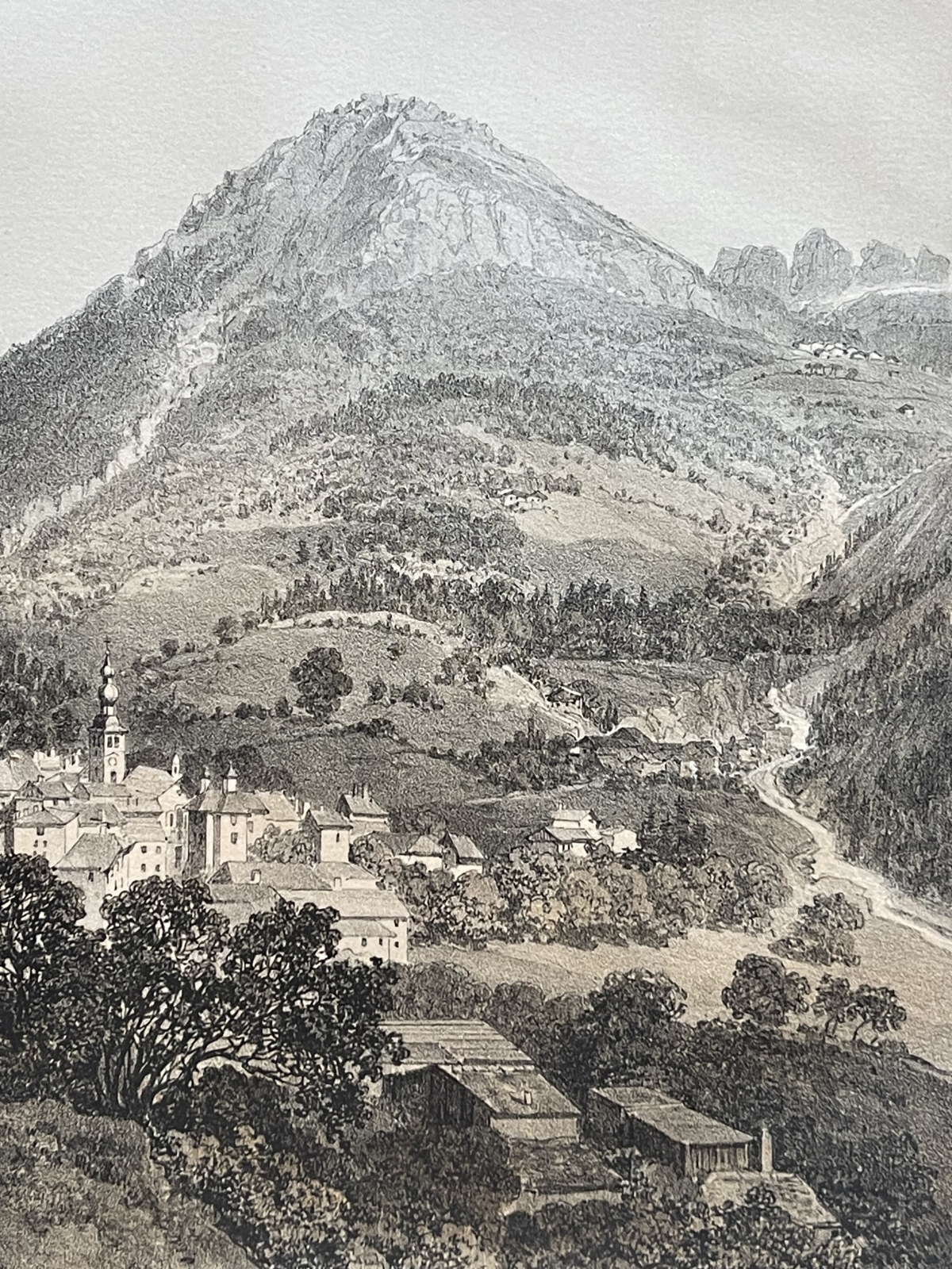 antique_french_lithograph_bozel_savoie_alpine_village_landscape_1864_alpes