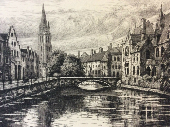 jean_joseph_chabridon_bruges_canal_et_leglise_notre-dame_belgique_circa_1932