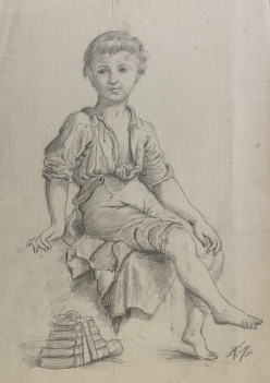 enfant_au_livres_dessin_signe_h_paris_1909_france