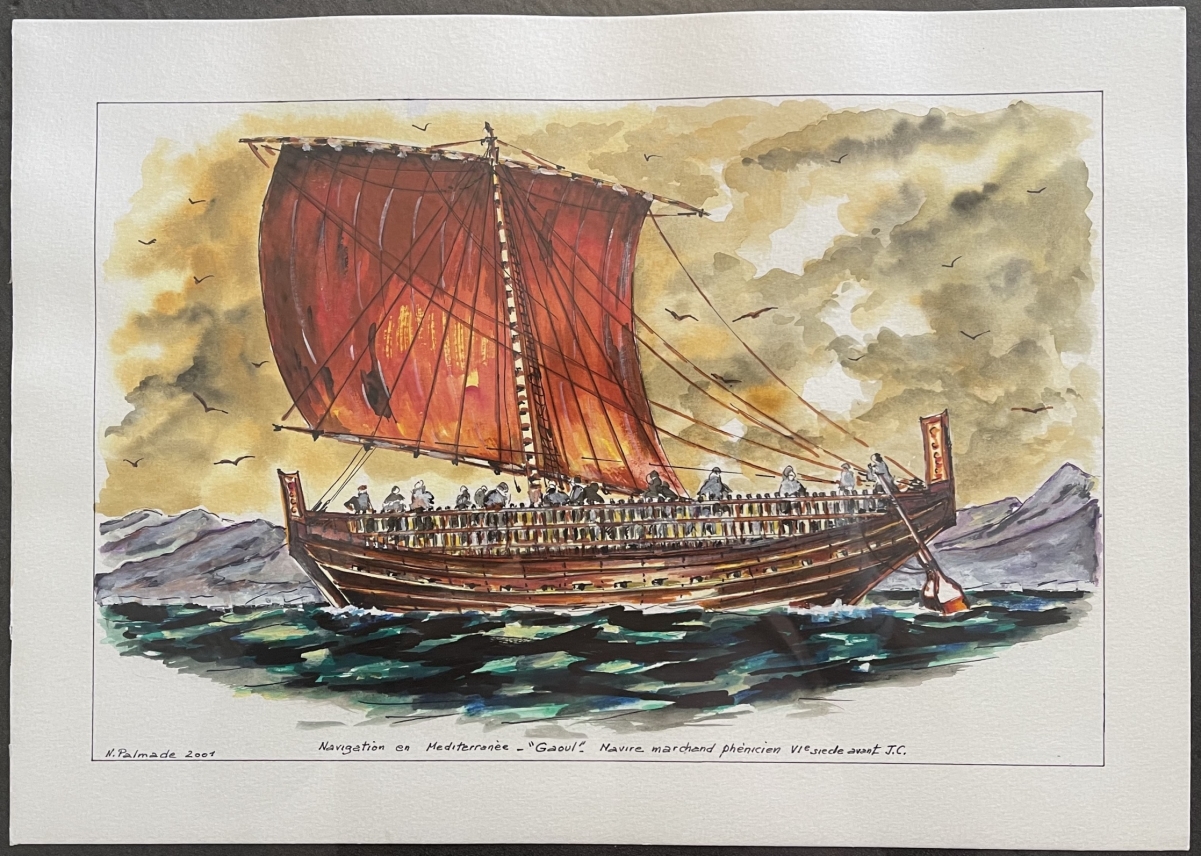 gaulos_ou_gaoul_cargo_phenicien_carthage_tyr_chypre_marine_aquarelle_2001_bateau
