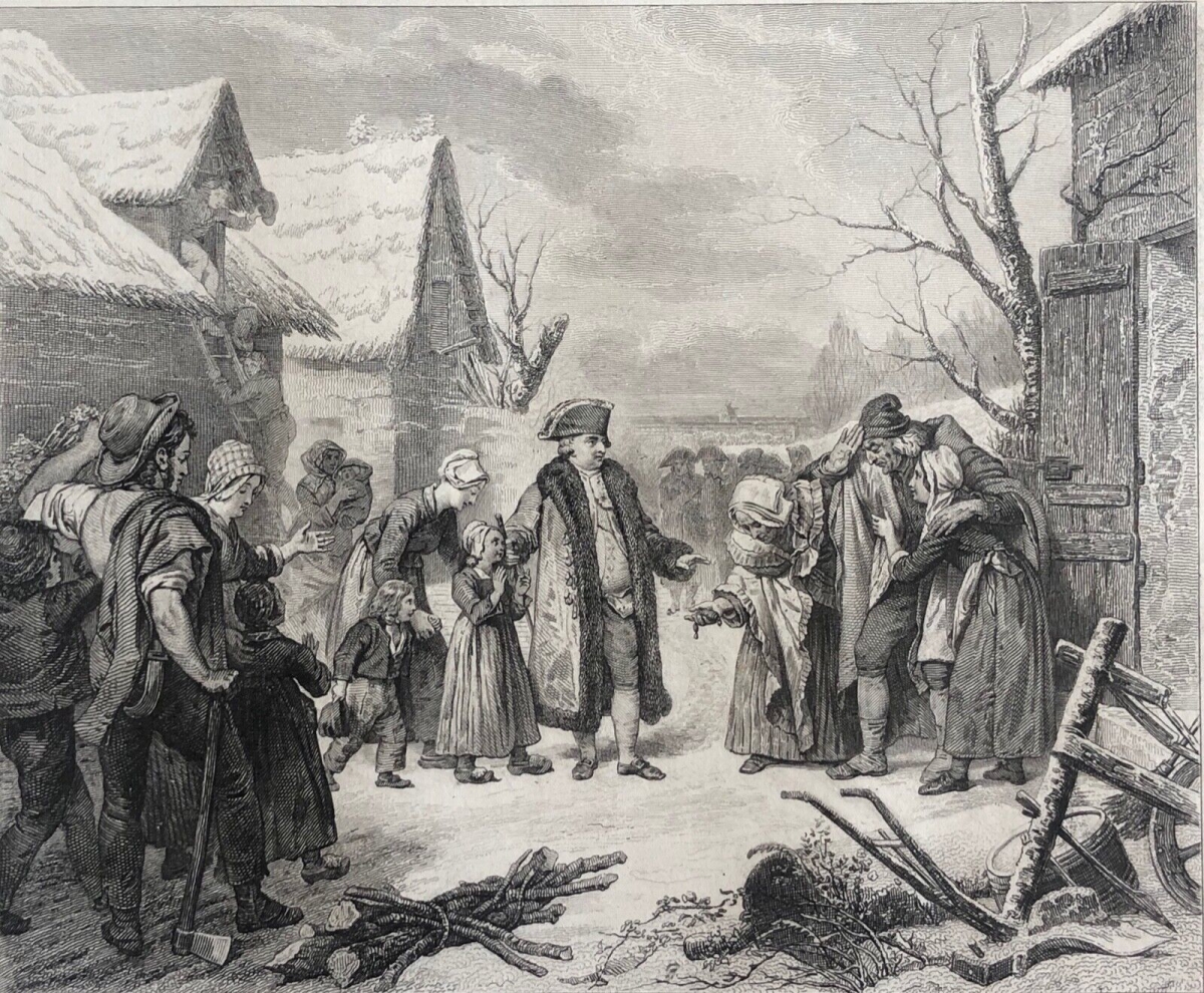 louis_xvi_distribuant_des_aumones_a_de_pauvres_paysans_gravure_vers_1845