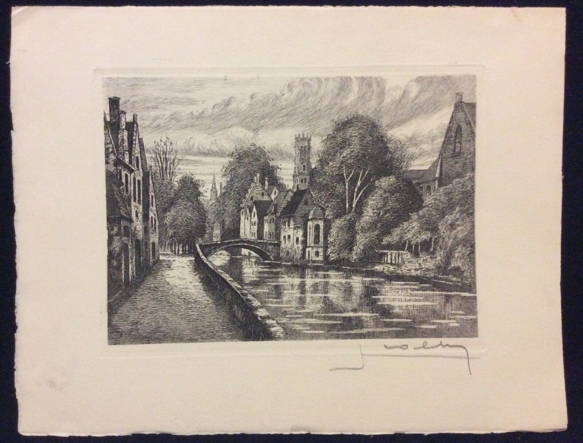 pont_du_cheval_a_bruges_belgique_pointe_seche_signee_illisible
