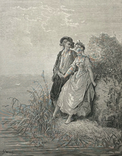 tircis_et_amarante_gustave_dore_xylographie_fable_de_jean_de_la_fontaine_1868
