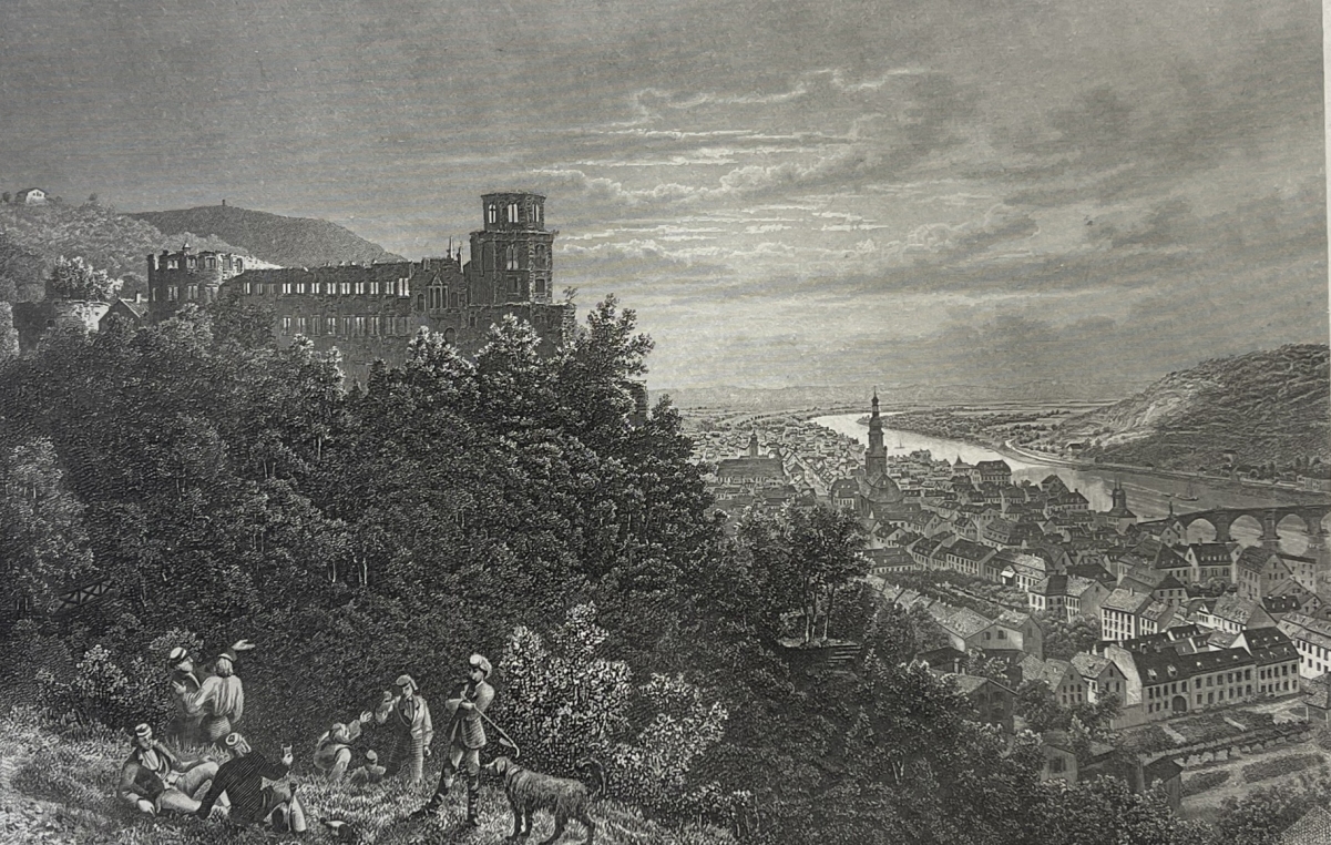heidelberg_castle_overlooking_antique_steel_engraving_allemagne_c_1880_germany