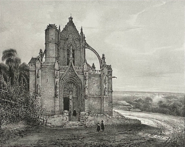 eglise_saint-denis_de_serans_oise_vers_1840_france_lithographie_france