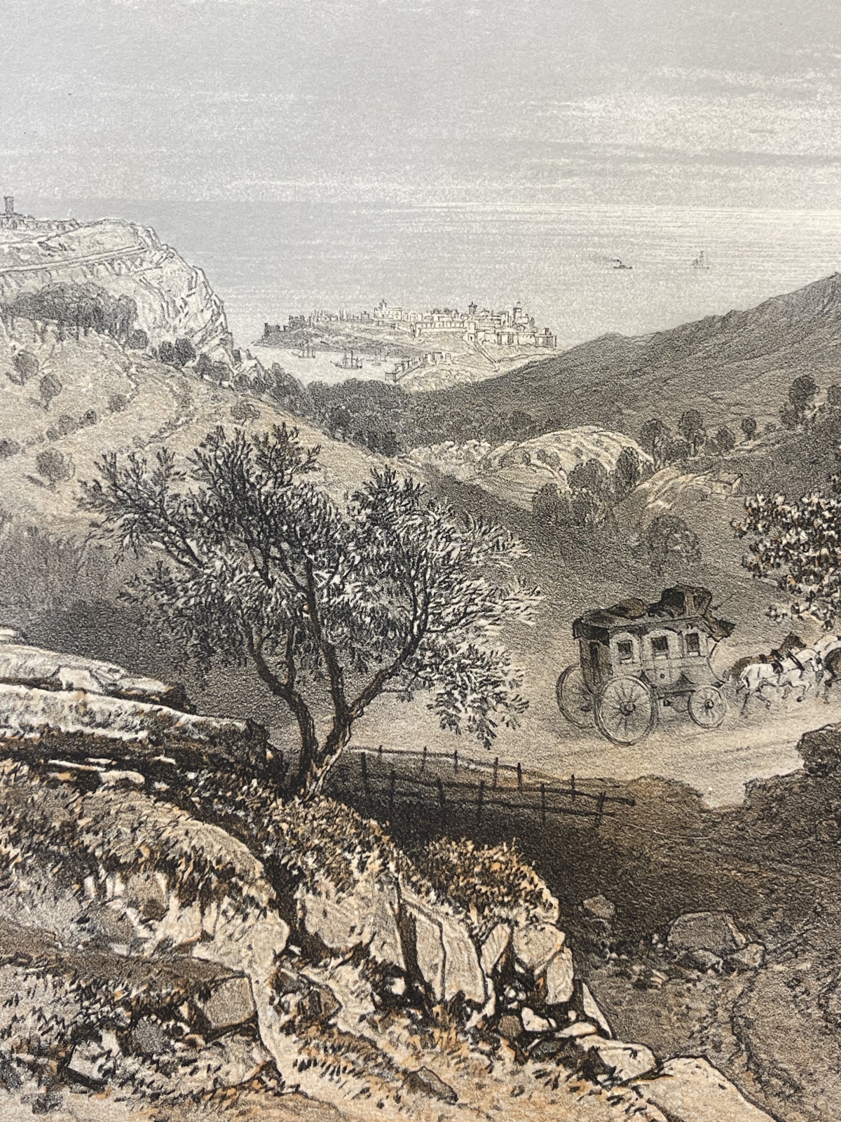 la_turbie_monaco_nice_french_riviera_landscape_antique_lithograph_1864