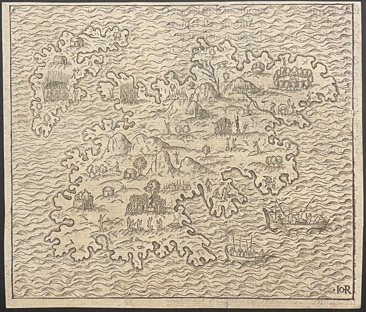 madagascar_1575_map_andre_thevet_woodcut_cosmographie_universelle_early_africa