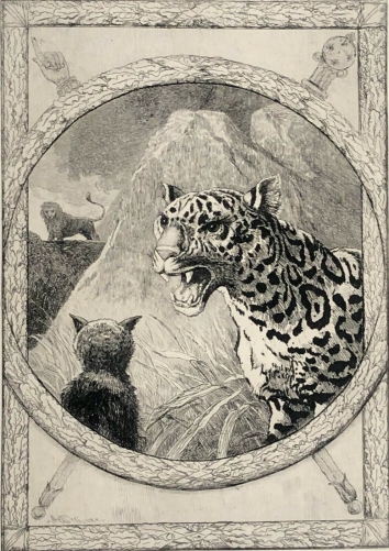 le_leopard_et_le_renard_la_fontaine_graveur_auguste_delierre_c_1883_ponte_seche