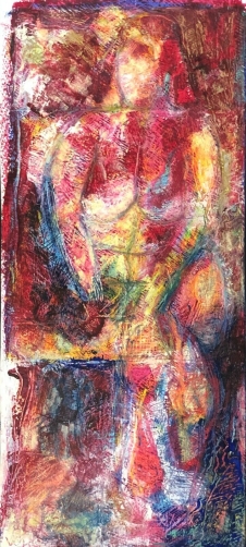 expressionniste_femme_peinture_acrylique_sur_papier_signee_vero