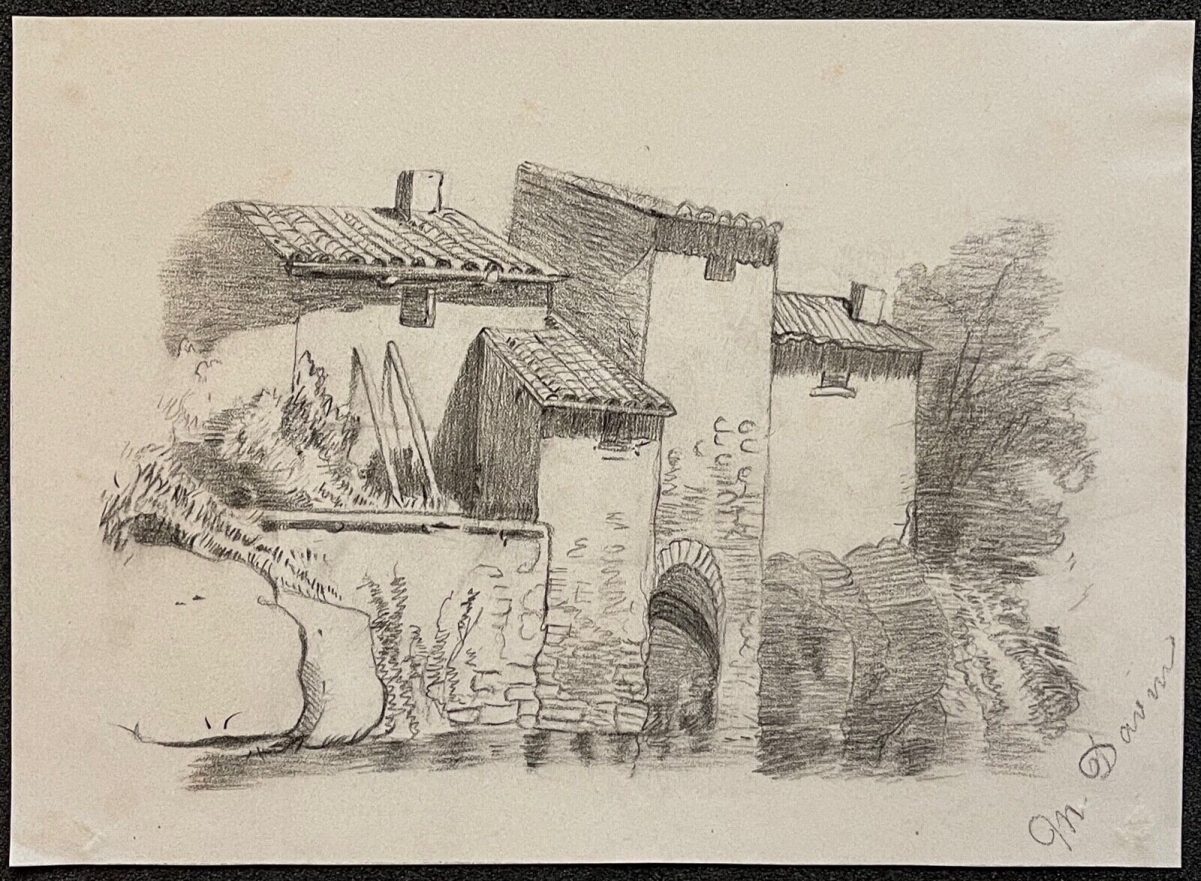 habitation_provence_ou_alpes_vers_1860_dessin_au_fusain_davin_ferdinand_france