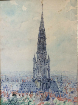 belgique_mairie_de_bruxelles_aquarelle_xixe_monograme