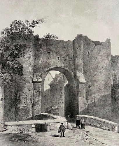 bonneval_porte_saint-roch_lithographie_vers_1860_eure-et-loir_france_europe