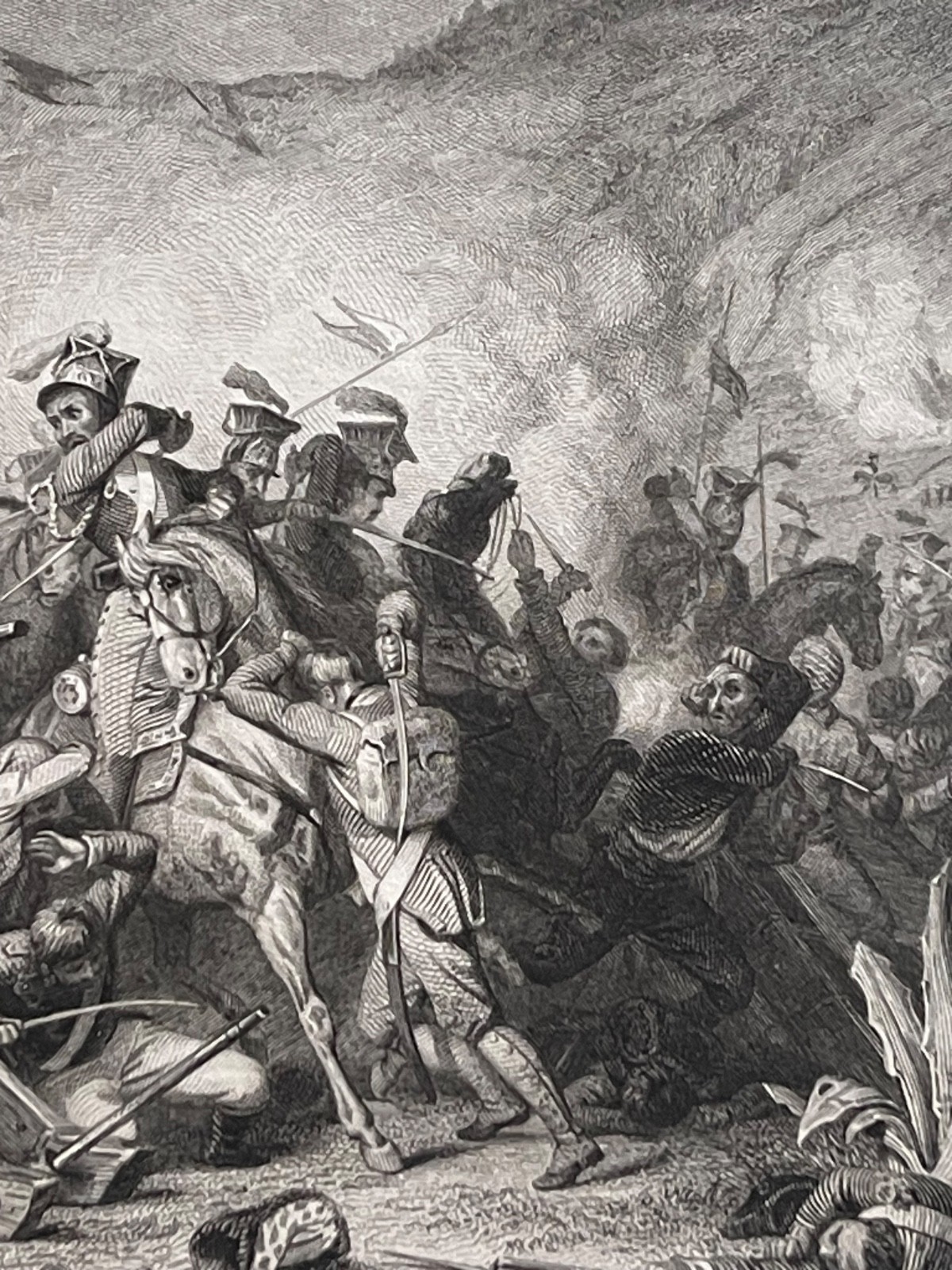 polish_lancers_battle_of_somosierra_spain_1808_napoleon_antique_engraving