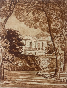 montpellier_pavillon_populaire_d_assas_gravure_c_1942_provence_france_engraving