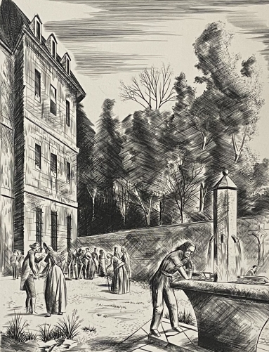 vieux_paris_preau_de_maison_saint-lazare_gravure_edgar_vieuble_1953_prix_de_rome