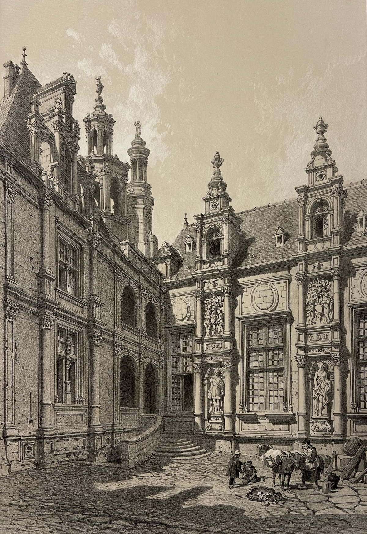la_bourse_a_caen_ancien_manoir_decoville_1852_normandie_calvados_france