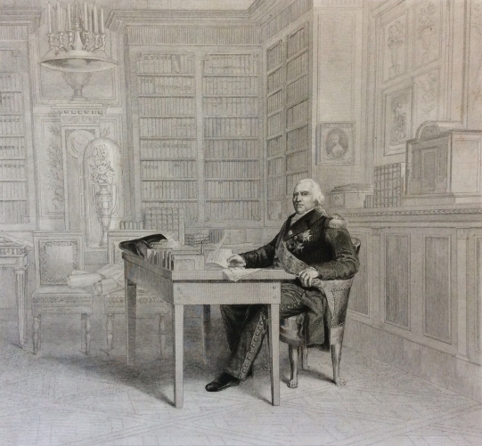 le_roi_louis_xviii_aux_tuileries_1814__restauration_royaliste_22_cm_par_19,9_cm_