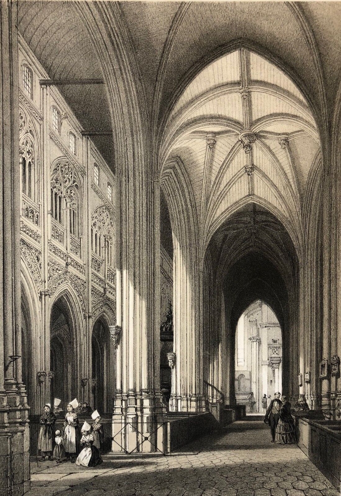 saint-ouen_de_pont-audemer_eure_lithographie_1852_architecture_gothique_normandie