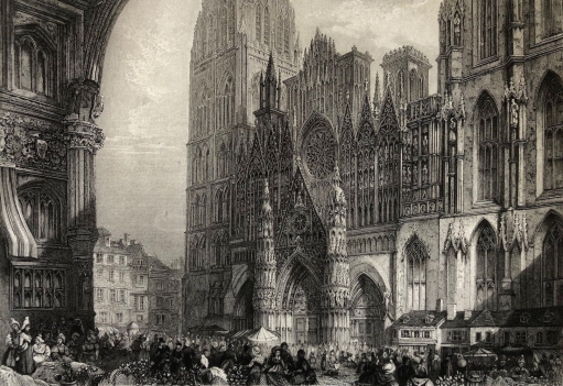 rouen_vue_de_la_cathedrale_gravure_de_schroeder_1843_normandie_france