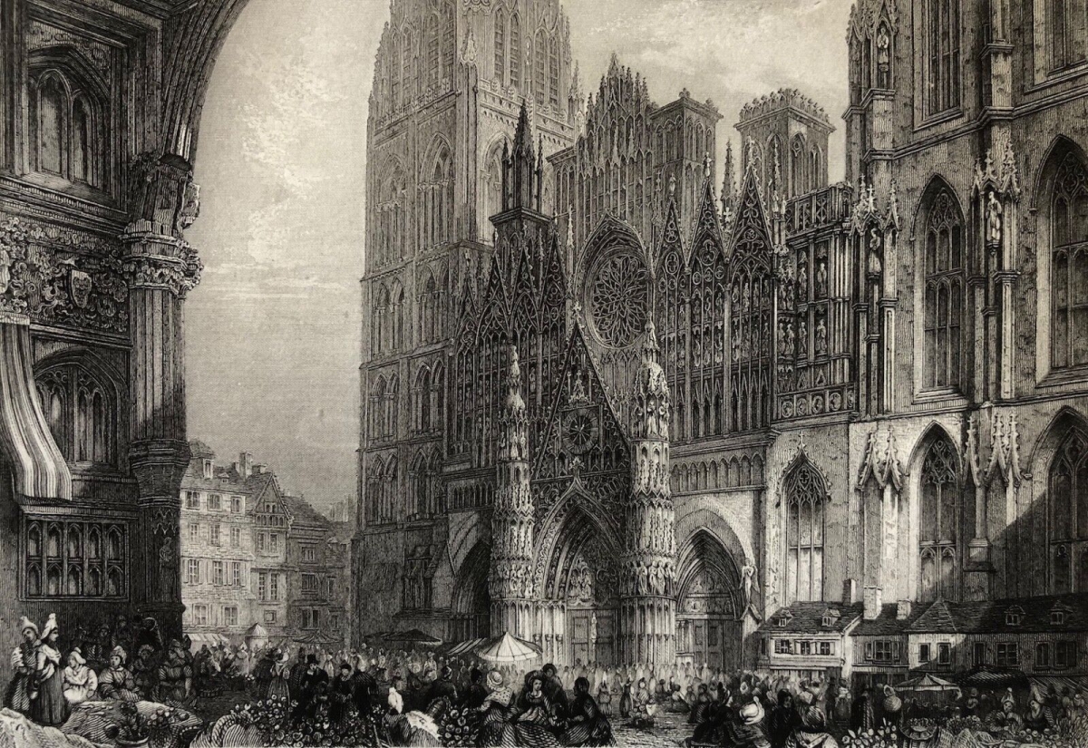 rouen_vue_de_la_cathedrale_gravure_de_schroeder_1843_normandie_france