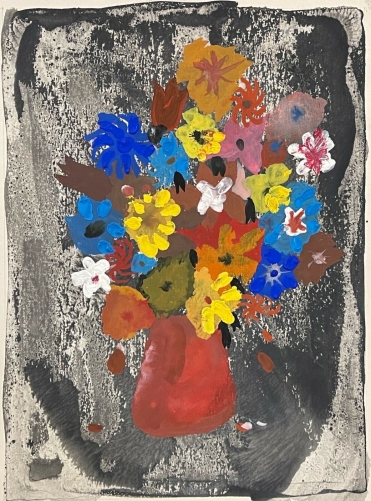 nature_morte_fleurs_pot_rouge_gouache_anonyme_vers_1970_flore_fleur