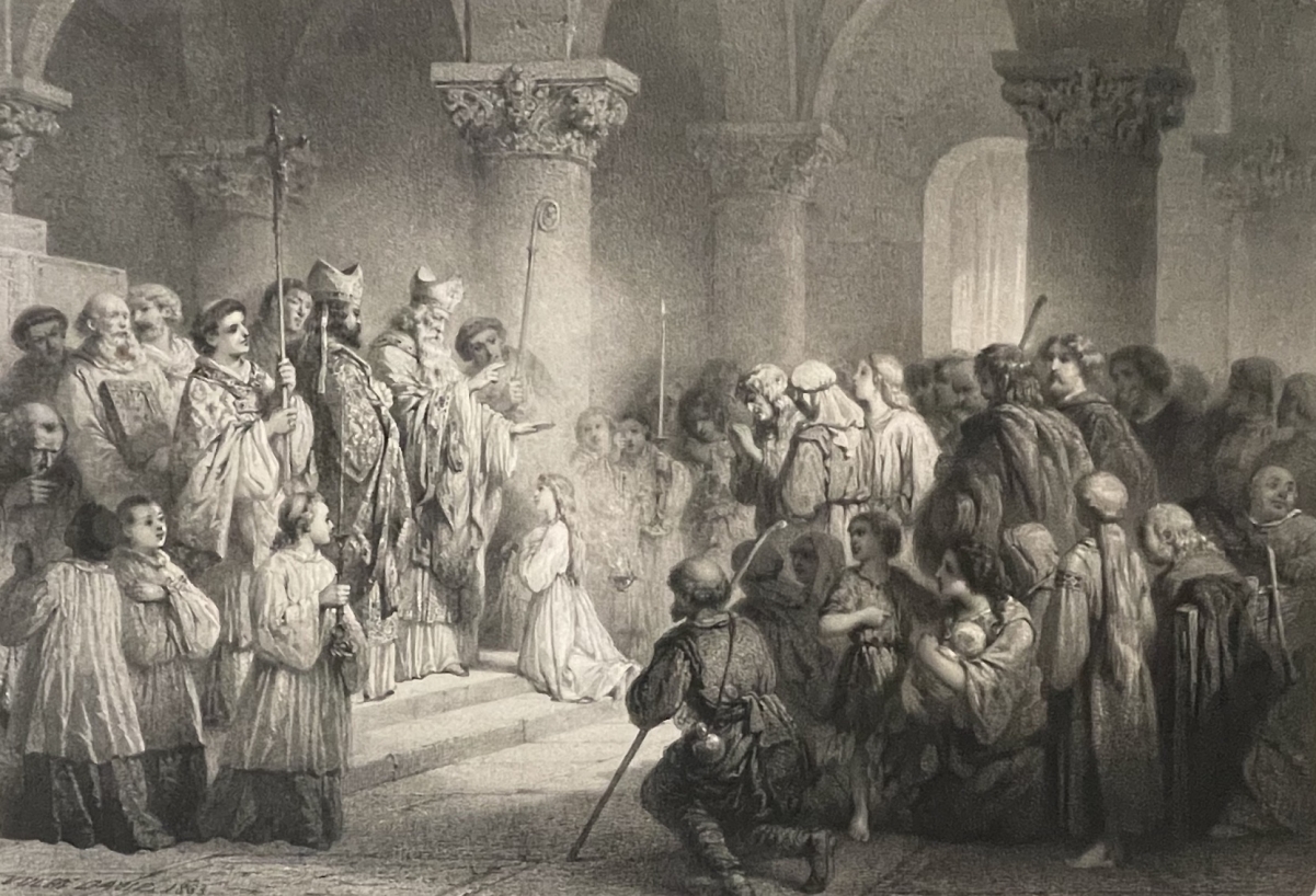sainte_genevieve_enfant_patronne_de_paris_grande_estampe_de_1866_france