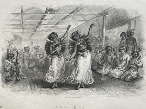 tahiti_tahitian_dancers_original_antique_engraving_1850_french_polynesia_france