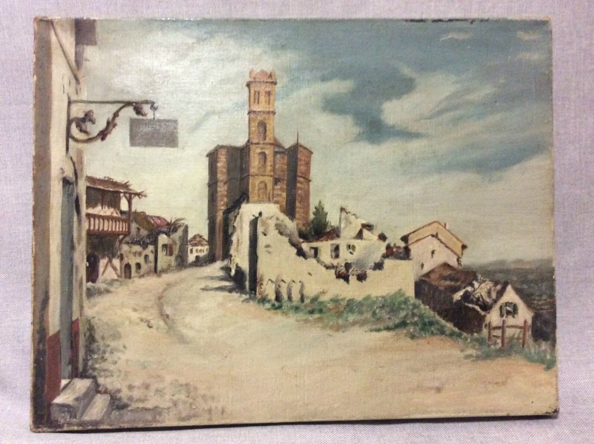 huile_sur_toile__village_devaste,_eglise_romane__circa_1917__anonyme_?