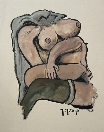 expressionniste_gouache_signee_jungo_2eme_moitie_xxeme