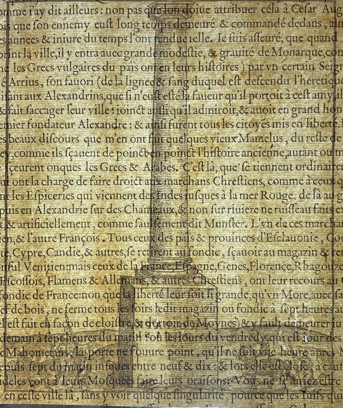 egypte_colonne_de_pompee_alexandrie_andre_thevet_1504-1592_gravure_1575
