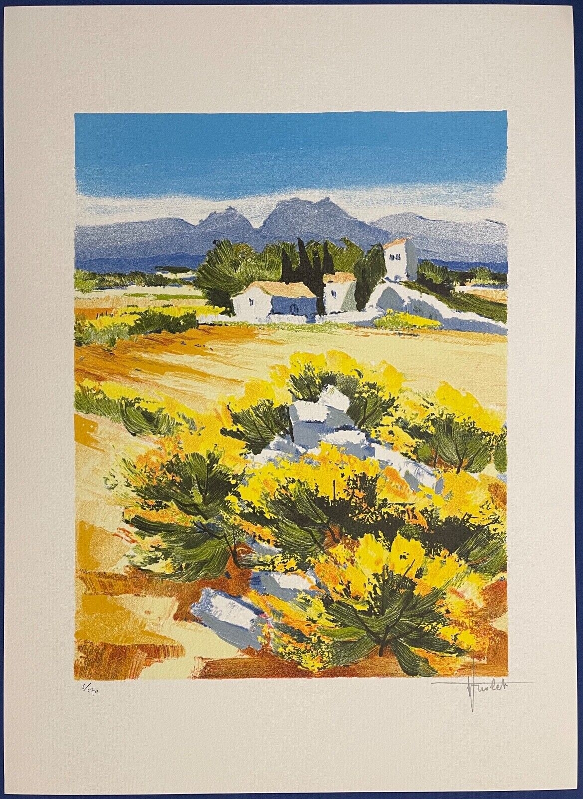 mas_aux_genets_jean_triolet_1939_lithographie_signee_de_1993_provence_france