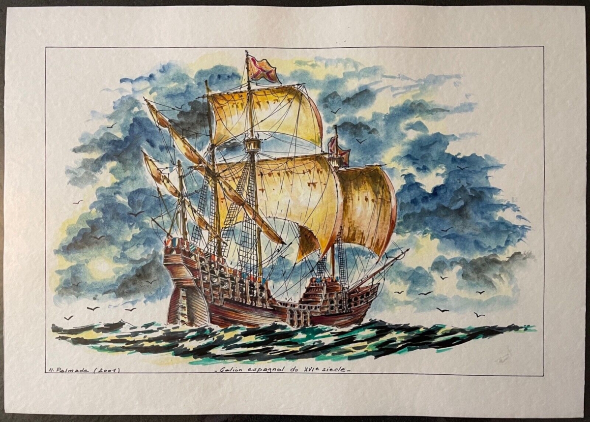 marine_galion_espagnol_du_xvie_siecle_aquarelle_de_2001_espagne_marin_bateau