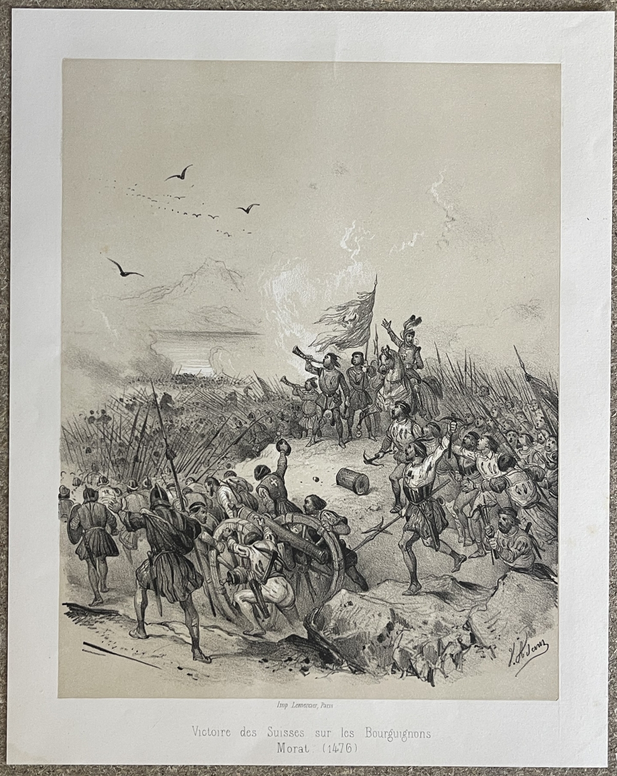 suisse_morat_1476_victoire_contre_les_bourguignons_gravure_de_1859