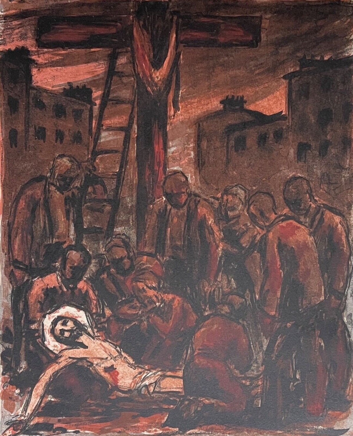 c_bouleau_jesus-christ_la_crucifixion_passion_contemporaine_1944_lithographie