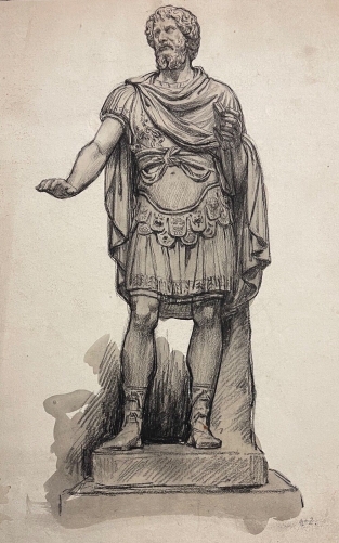 septime_severe_193-211_empereur_romain_lavis_dencre_xixe_anonyme_rome_italie