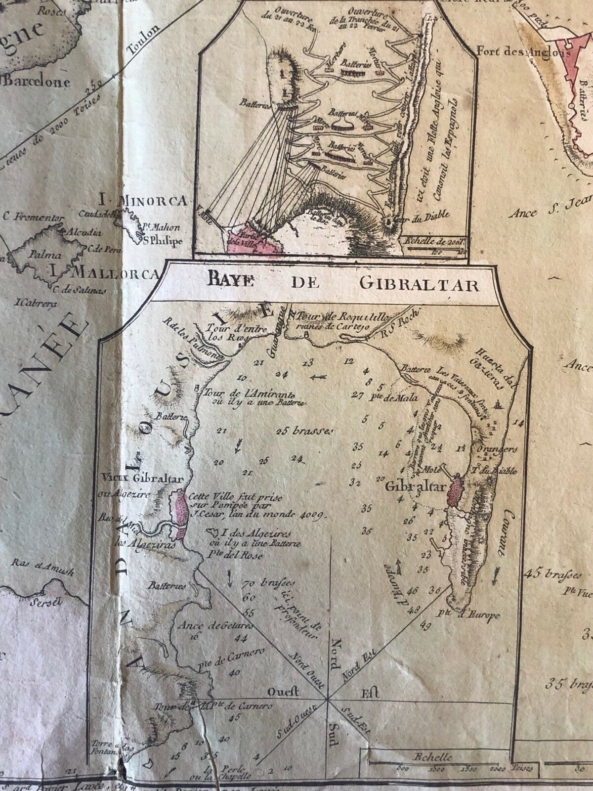 plan_topographique_de_gibraltar_1761_espagne_portugal_angleterre_france_hollande