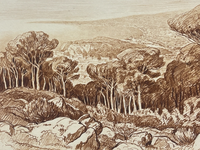 nice_baie_des_anges_alpes-maritimes_gravure_vers_1942_provence_france_europe