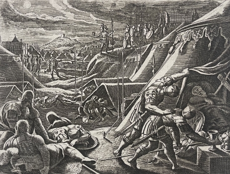 david_a_saul_entre_ses_mains_gravure_de_1619_israel