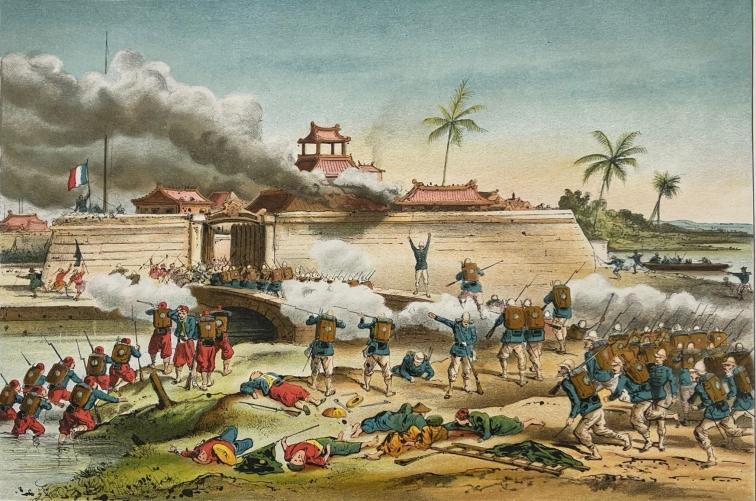 1884_capture_of_bac_ninh_citadel_tonkin_vietnam_french_colonial_antique_print