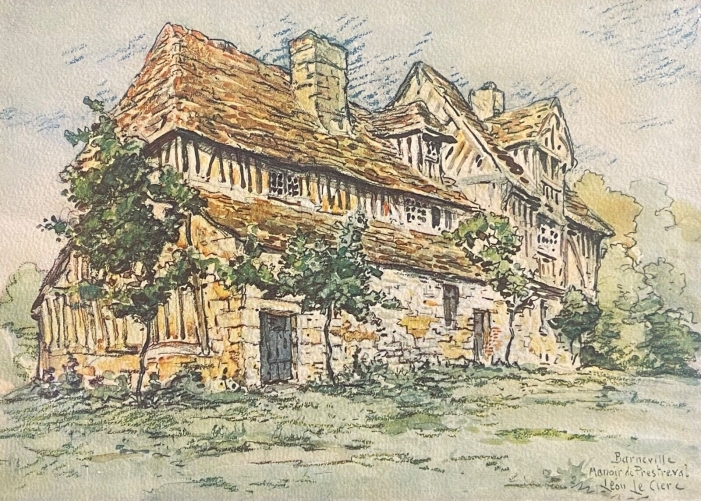 barneville_manoir_de_prestreval_gravure_d???apres_leon_leclerc_1866-1930_normandie