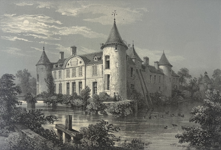 chateau_de_luciniere_a_joue-sur-erdre_loire-atlantique_lithographie_vers_1830